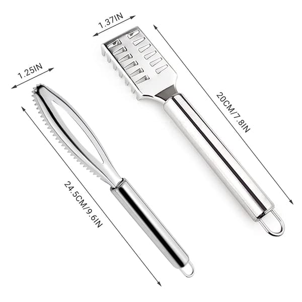 Stainless Steel Fish Scaler, 2 Pieces Fish Scaler Scraper Professional Fish