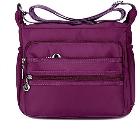 Nylon Oxford Messenger Bag (Lilla), Uformell Canvas for Kvinner