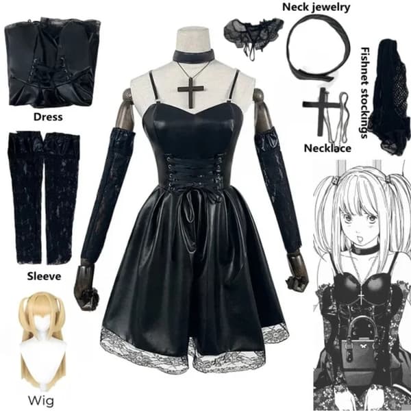 Misa Amane Death Note Cosplay Kostym med Peruk & Klänningsset [JUN] Endast Peruk One Size Only Wig One Size