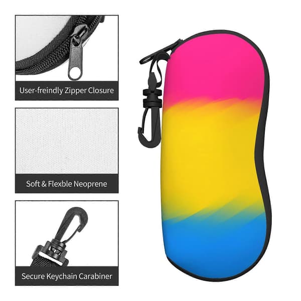 Panseksuel Pan Pride Solbrilleetui Brilleetui Med Bælteclips Lynlås Dobbelttryk Solbrilleholder Til Voksne Børn