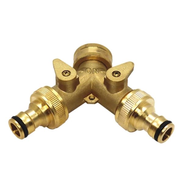 3/4\" Messingkuleventil med Y-formet 6,35 mm Messingslangekobling for Hage