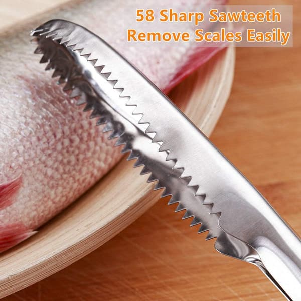 2 stk. fiskeskraper i rustfritt stål, fiskeskraper
