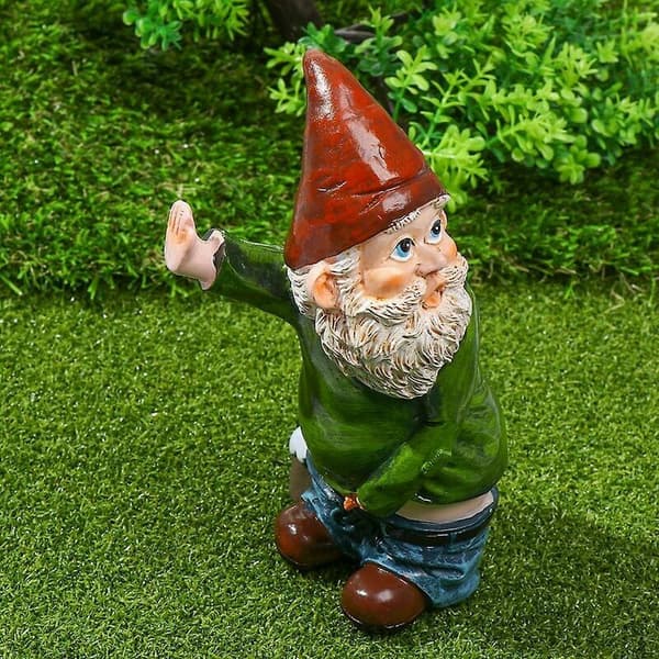 Trädgårdstomte Staty Stygg Tomte Rolig Tomte Trädgårdsdekoration 1 Styck