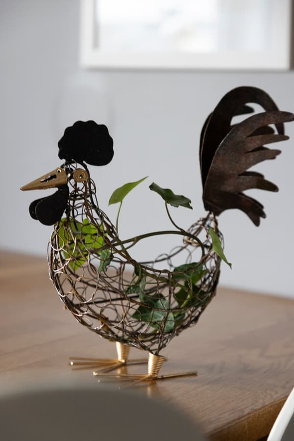 Kukkokori taottu 25x27 cm Antik mässing gold