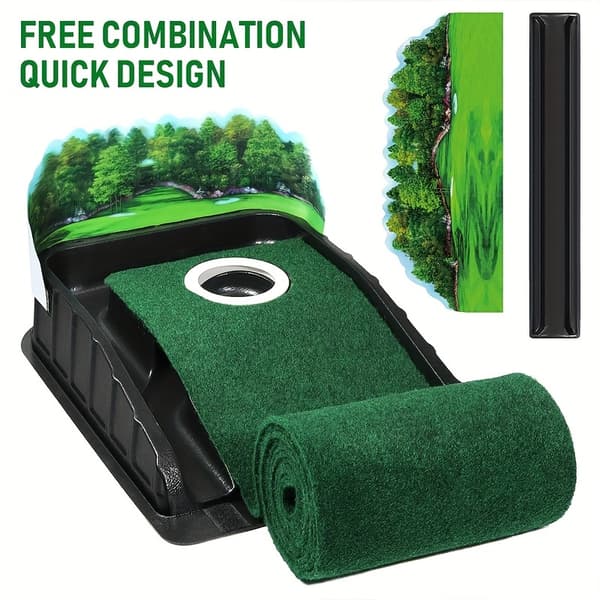 HUAEN GOLF ACCELERATOR PRO Indendørs Puttingmåtte med Automatisk Boldretur og Hulopsamler PM002-3D PM002-3D