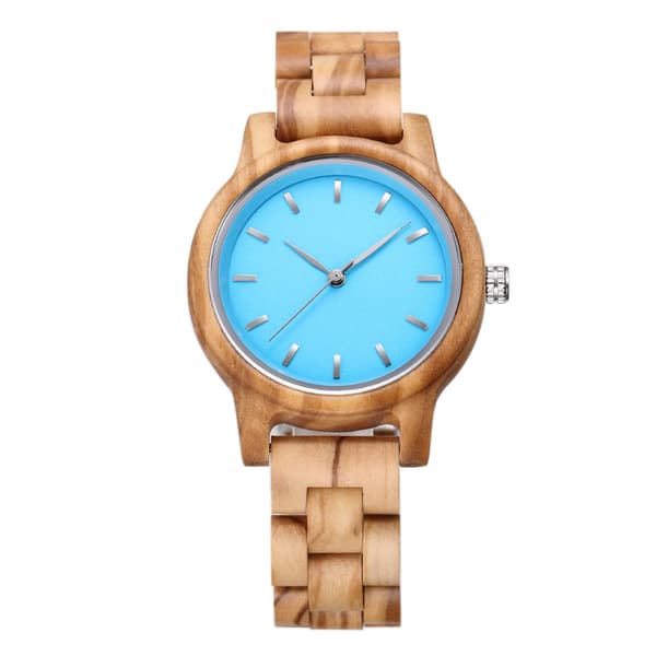 Quartz klocka premium träklocka gjord av naturligt trä analog herrklocka