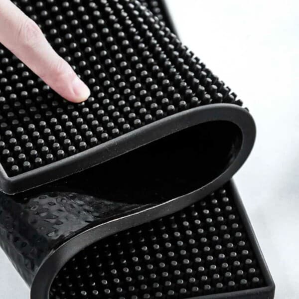Barmatte Gummi Rektangulær 30x15cm Svart svart black