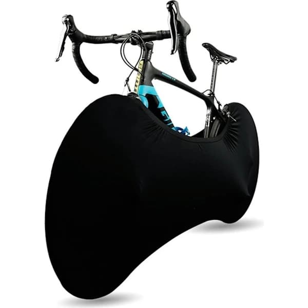 Waterproof Dustproof Bicycle Cover Stretch Polyester Spandex for Indoor Road Mountain Folding Bikes Black