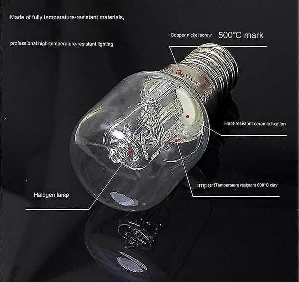 3 stk. E14 Højtemperaturs pære 500 Grader 25w Halogen Bobleovnspære, 25*57mm