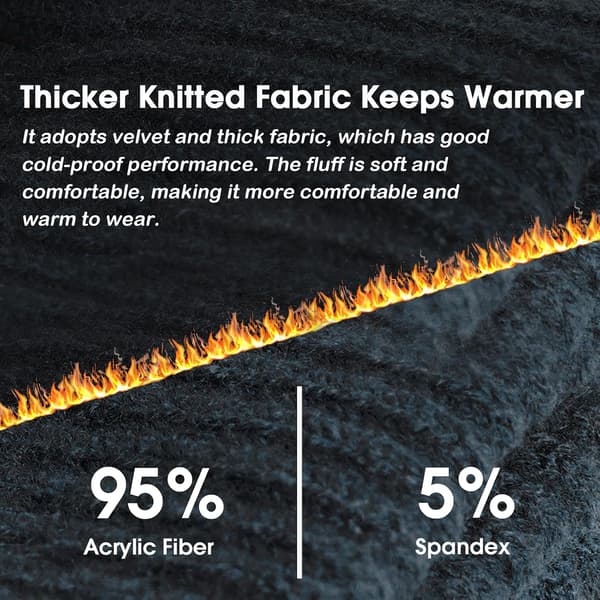 Touchscreen Gloves for Men, Non-Slip Thermal Gloves, Knitted Men's Gloves with Silicone Particles, Thicker, Elastic, Windproof