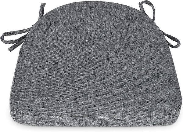 Stolputer med stropper [43x42x5 cm] Sklisikre kjøkkenstolputer og sitteputer - Mørkegrå [JUN]