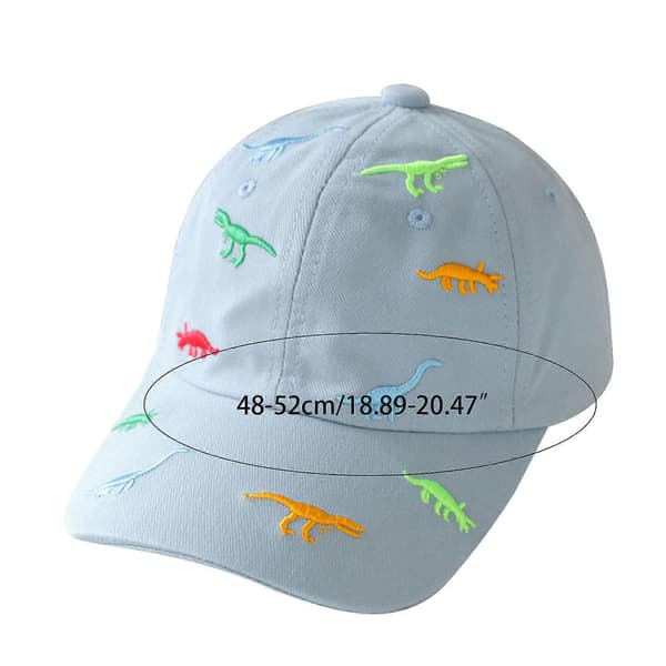 Solhat til småbørn, broderet baseballkasket med dinosauromønster til solbeskyttelse, hudvenlig strandhat, sort
