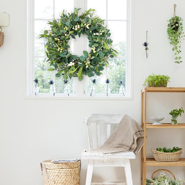 Artificial Wreath, Artificial Eucalyptus Wreaths Wedding Door Party Window Wall Decoration (Eucalyptus Wreath)