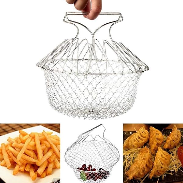 Steam Basket - Frying Basket - Cooking Basket - Vegetable Steamer - Handheld Steamer