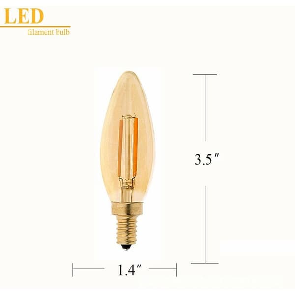 LED Candle Light Bulbs E14 4W, 30W Incandescent Equivalent, 2200K Warm White, 300LM, Cri80+, Small Screw Base, LED Candle Bulb, 5-Pack