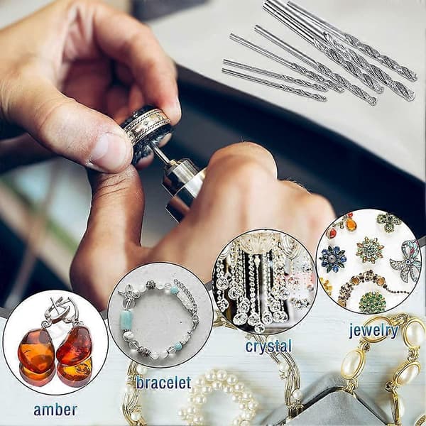 Diamond Drill Bit Set 20 Pieces 4 Sizes 1mm 1.5mm 2mm 2.5mm Twist Tip Jewelry Beach Sea Glass Shell