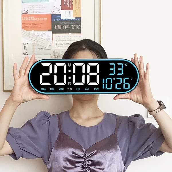Simple Multifunctional Clock Living Room Wall Clock Home Decoration Digital Electronic Clock Silent Clock Multiple Alarm Clocks 8021