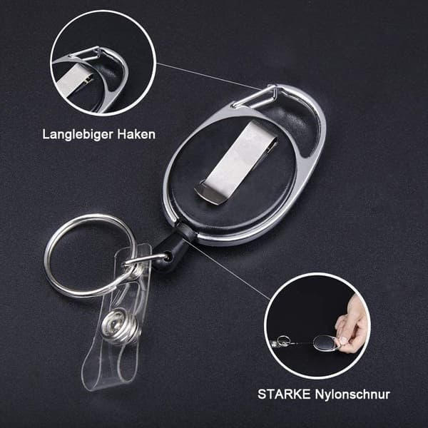 Jojo-nøkkelring med ID-kortholder og sterk fjær [JUN]