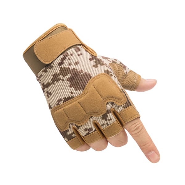 (L) Taktiske fingerløse hansker, brune, lette, pustende og