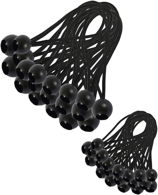 Elastisk spænde, 30 stk. elastiske spænder, elastisk kugle, presenningsspænde, teltgummi (200 og 150 mm)