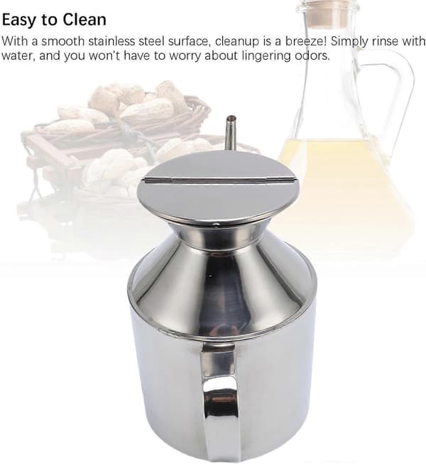 Olive Oil Dispenser 800ml Stainless Steel Can with Long Spout Leak-proof Drip-free Kitchen Container