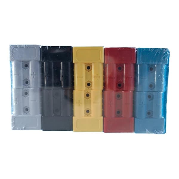 [LD]10pcs Anderson Style Plug Connector 50A with Anderson Handle Compatible with Forklift Battery Charging Quick Disconnect Kit As Shown