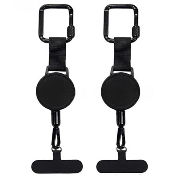 2 Pcs. Retractable Anti-Theft Phone Holder, Phone Strap, Security Cable Compatible with Smartphone, Belt Clip[LD]