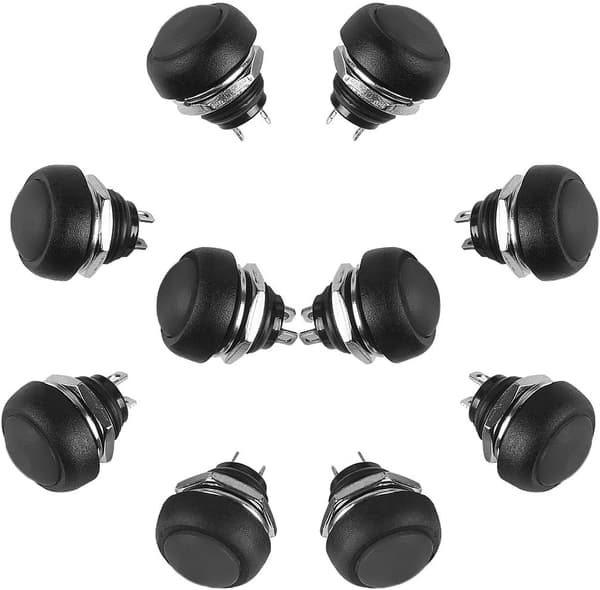 10 stk 12 mm Momentan Vandtæt Trykknap Mini Trykknap Tryk