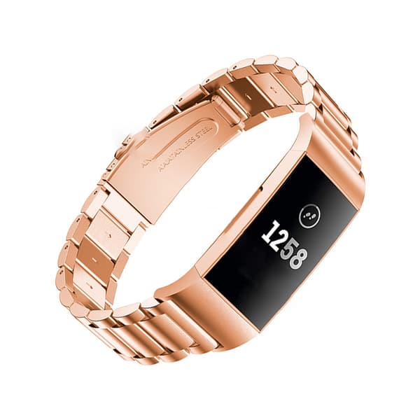 Rose Gold Stainless Steel Bracelet for Fitbit Charge 3