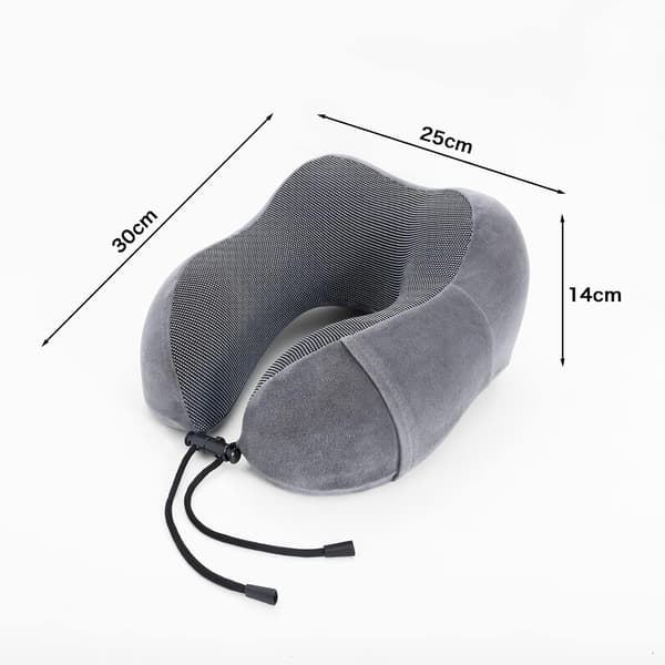 Reisepute Nakkepute Memory Foam Myk Komfort og Støtte Reisefly Nakkeputer, U-formet Pute for Søvn Grå Grey