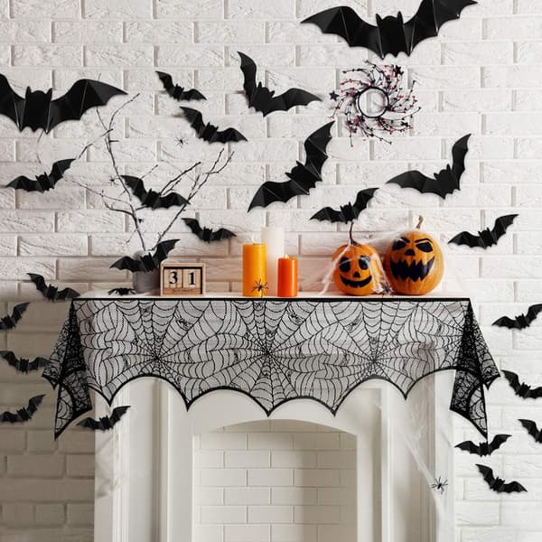 Halloween-dekorationssæt - til fest, stue, spisestue, pejs