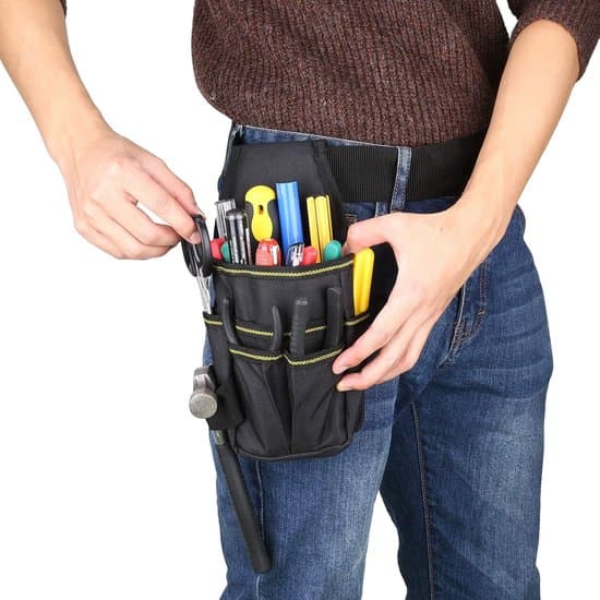 Tool Belt Pouch, Durable Oxford Cloth Multi-Compartment Tool Organizer, For Electricians and DIY Repairs, Black 13 X 6 X 28 Cm