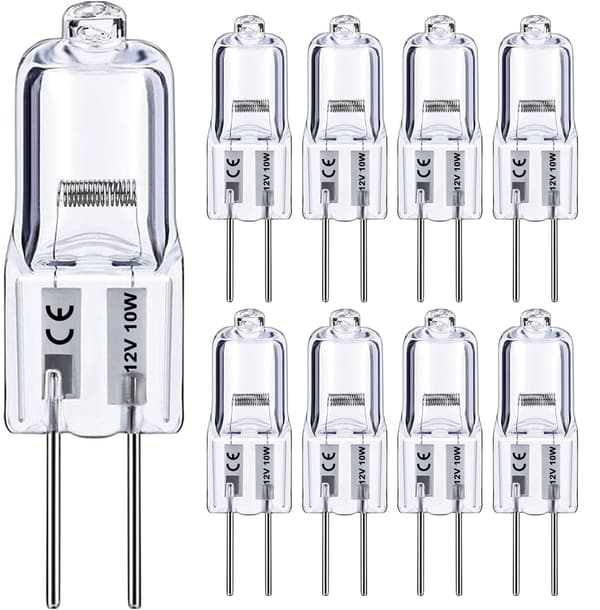10-pak G4 halogenpærer 10W varmt hvidt lys [JUN]