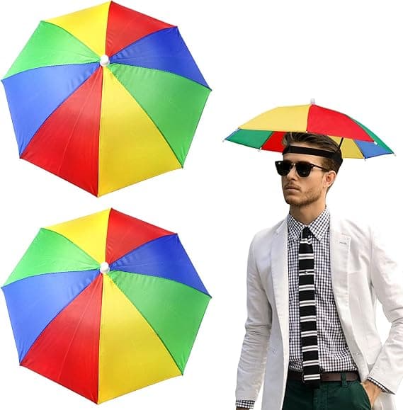 Hoved Paraply Hatte Regnbue Paraply Hat Bærbar Mini Paraply Kasketter Udendørs Sol Regn Beskyttelse