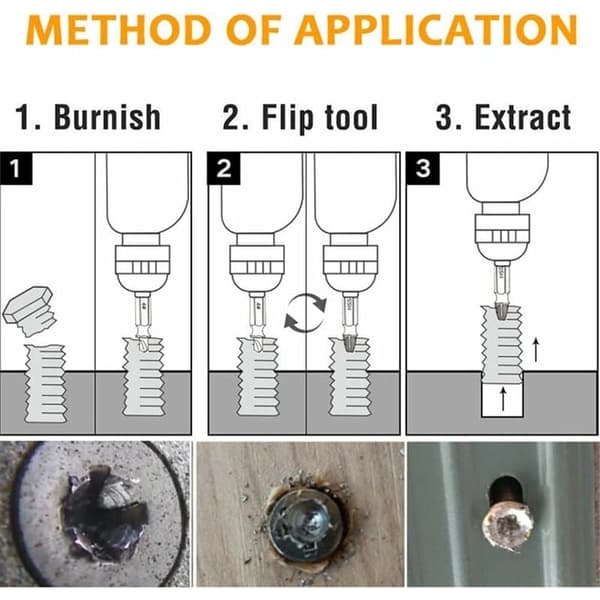 Damaged Screw Extractor Kit - Titanium Broken Bolt and Stripped Screw Remover Tool Set for Tap Maintenance