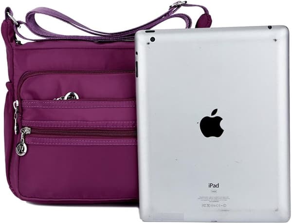 Nylon Oxford Messenger Bag (Lilla), Uformell Canvas for Kvinner