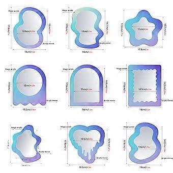 Magnetic Acrylic Wall Decal, Creative Geometric Pattern, Cabinet Decal for Home Decor, Easy to Install, Shatterproof (2)