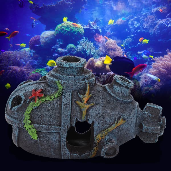 Aquarium Shipwreck Cave Decoration Fish Tank Ornament