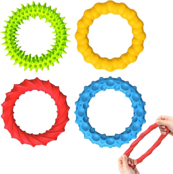 Sensoriset venyvät fidget-rannekorut lapsille - 4 kpl kumilenkkileluja [JUN]