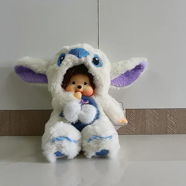 Piirretty Monchhichi Stitch pehmonukke Kawaii pehmeä pehmolelu lapsille 443