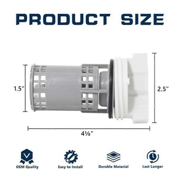 2 PCS DC97-16991B Washing Machine Drain Pump Filter Washer Filter Replaces 4000059 AP5800143 PS8764284