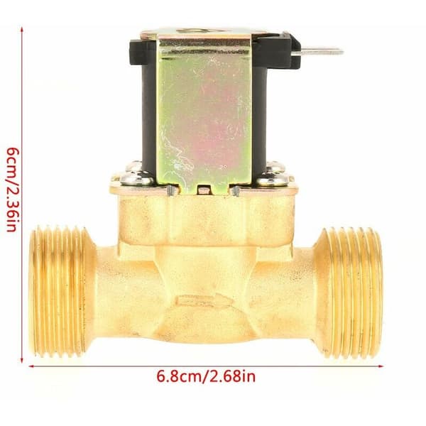 DC 12V G3/4 Normalt Lukket Elektrisk Magnetventil, Messing Magnetventil, NC Magnetventil (G3/4 DC12V)--