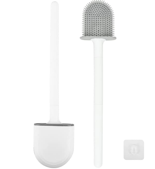 Toalettbørste med holder TPU - WC-børstesett Hvit White 140