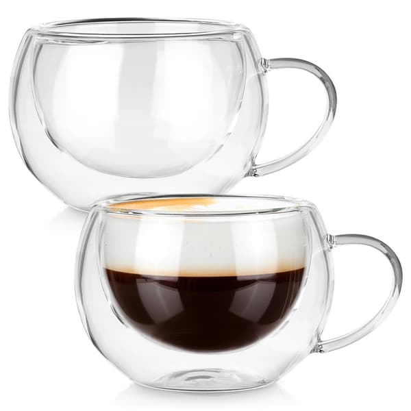 Dobbeltvæggede glas til kaffe og te, 280 ml, sæt med 2
