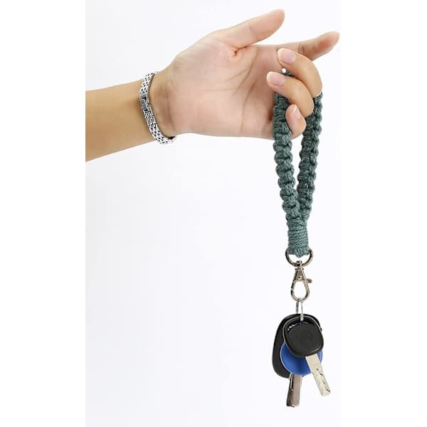 Blød Makramé Nøglering Armbånd Boho Håndlavet Håndleds Nøglering Nøgleringsholder Rustik Nøglering til Kvinder
