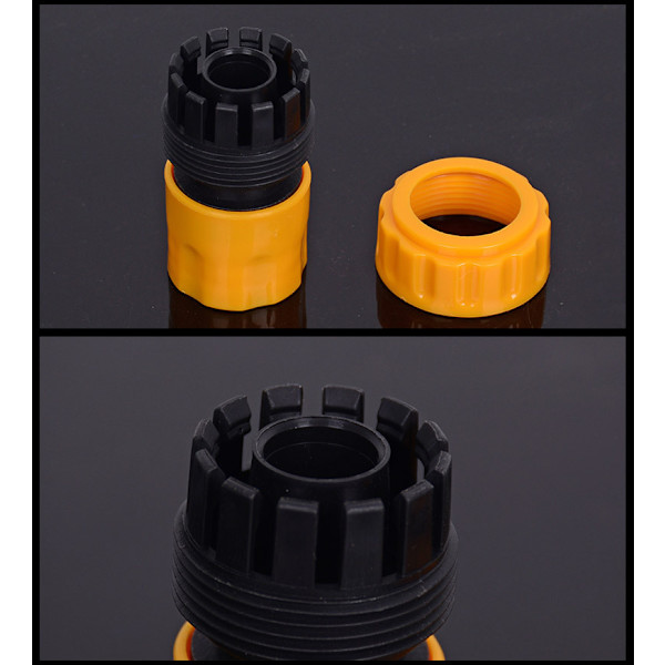 3/4\" Faucet Nozzle Quick Adapter Water Hose Quick Connector Yellow 2-pack