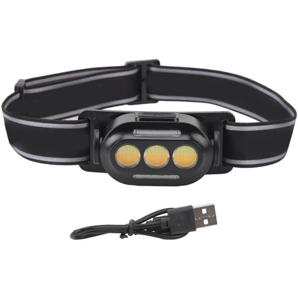 Rechargeable LED COB Headlamp with Indicators for Camping and Fishing, High Brightness Portable Lamp