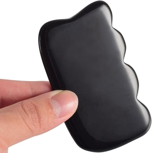 Natural Black Obsidian Gua Sha Stone Scraping Massage Tool Body Face Eyes Neck Back Acupuncture Relaxation Gua Sha Board Scraper Massage Tool