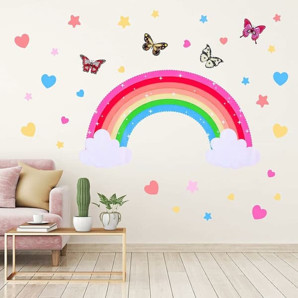 Rainbow Star Wall Decal, Cloud Decals Wall Decal, Wall Decal Bedroom Kids Room Wall Decoration MODOU