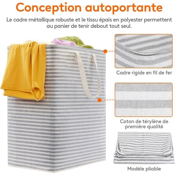 100L Foldable Laundry Basket. Waterproof, with Handles. Ideal for Storing Clothes, Towels, and Toys. Space-Saving.
